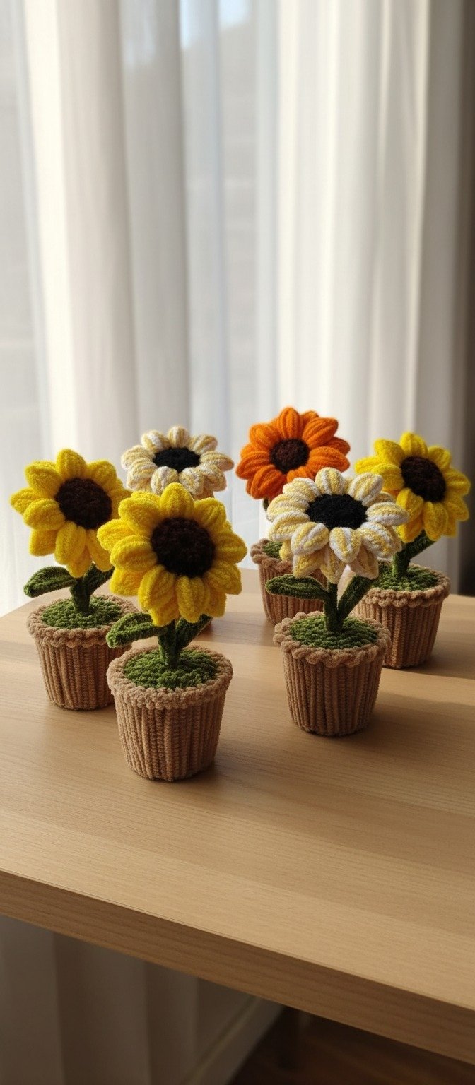 HeartBloom Sunflower Handmade Pot.