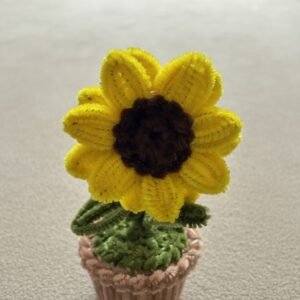 Handmade loving sunflower pot