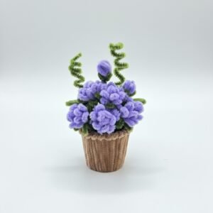 Lavender Puff Pipe Cleaner Flower Pot